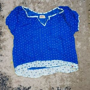Blue polkadot crop top